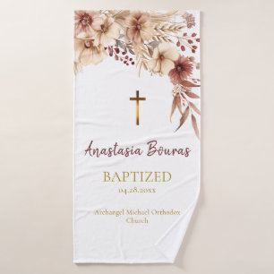 Cadeau de baptême chrétien orthodoxe Boho Flowers