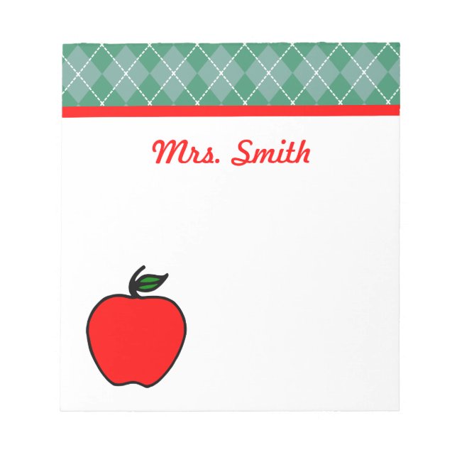 Cadeau de bloc-notes Apple personnalisé pour l'ens (Devant)