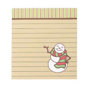 Cadeau de bloc-notes bonhomme de neige des Fêtes d