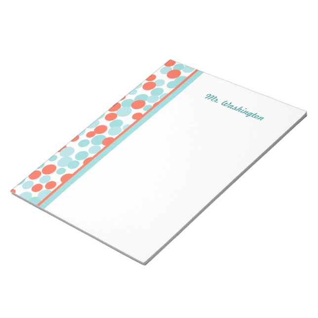 Cadeau de bloc-notes personnalisé Dots pour la cui (Incliné)