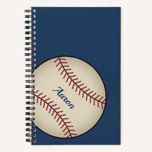 Cadeau de cahier de baseball bleu personnalisé
