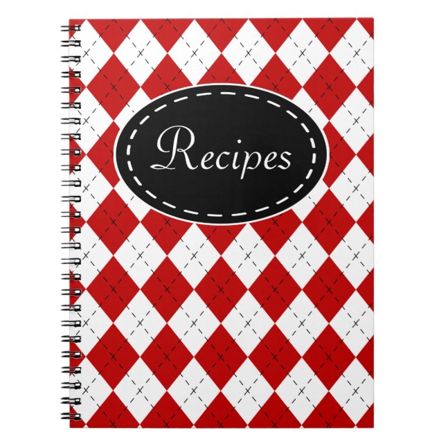 Cadeau de cahier de cuisine de recette rétro (Devant)