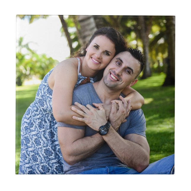CADEAU DE CARREAUX DE PHOTO DE LA SAINT-VALENTIN (Devant)