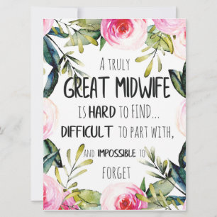 Cadeau de carte de remerciement de bureau de doula