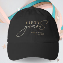 Cadeau de casquette pour 50 ans de mariage noir et