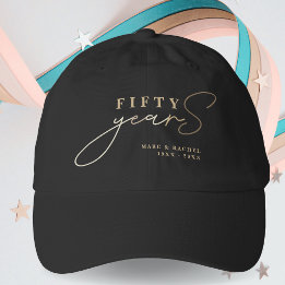 Cadeau de casquette pour 50 ans de mariage noir et