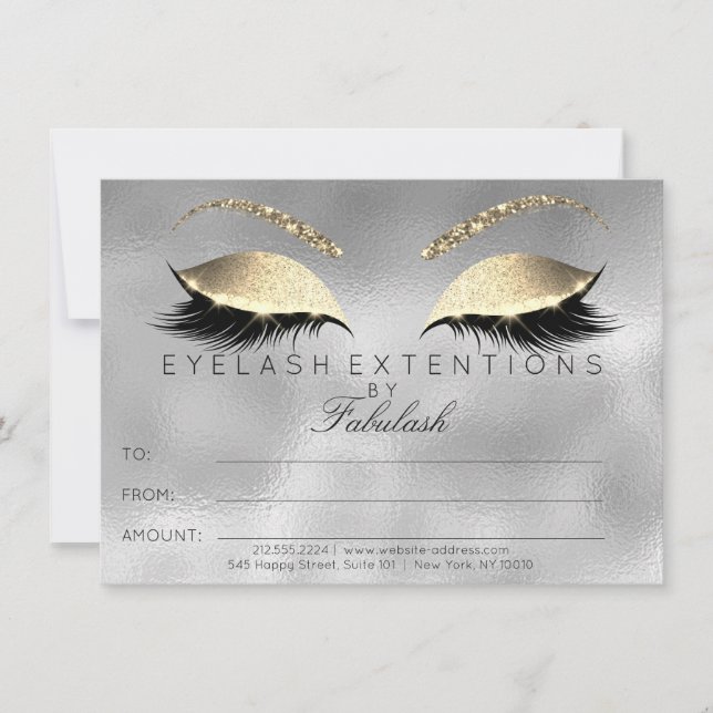 Cadeau de Certificat de Maquillage d'Extension de  (Devant)