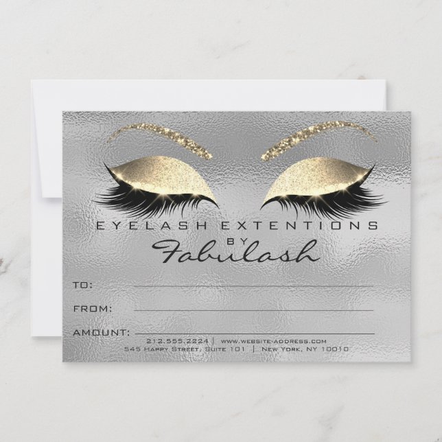 Cadeau de Certificat de Maquillage d'Extension de  (Devant)