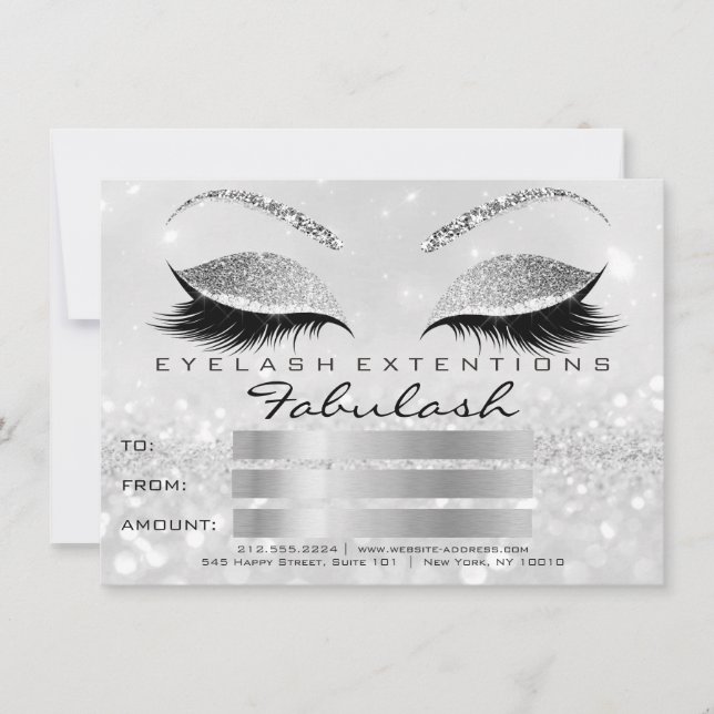 Cadeau de certificat de maquillage Luxe Cils Gris  (Devant)