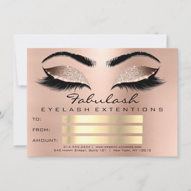 Cadeau de Certificat de Maquillage Luxe Cils Rose  (Devant)