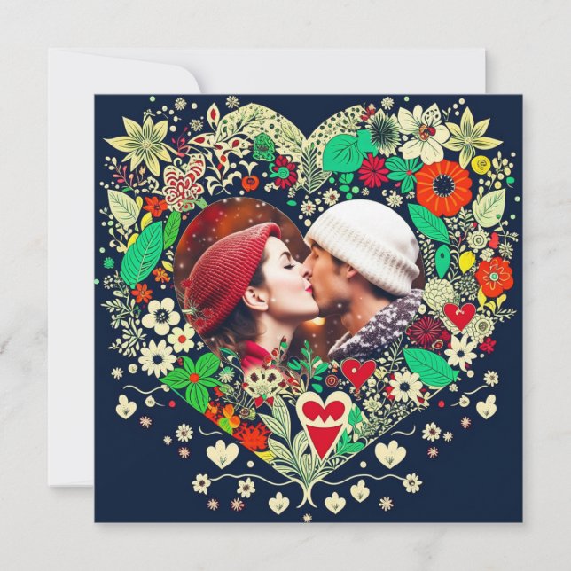 Cadeau de coeur floral personnalisé Cadeau romanti (Devant)