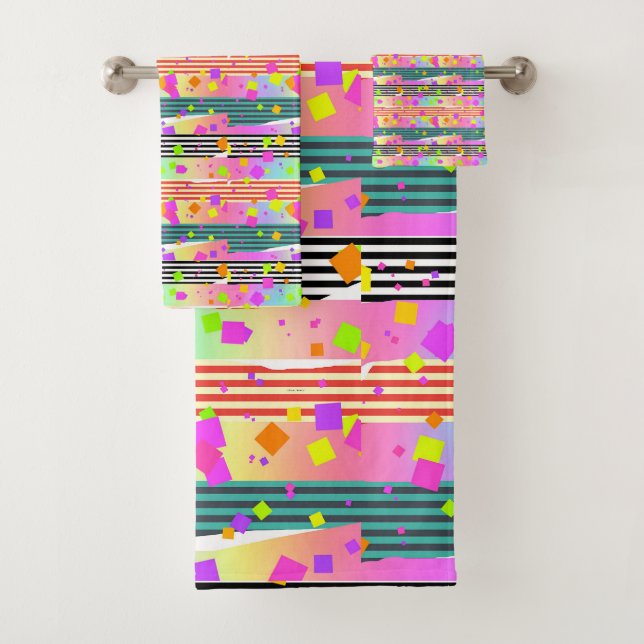 Cadeau de collage pour enfants Carrés + Rayures  (En situation)