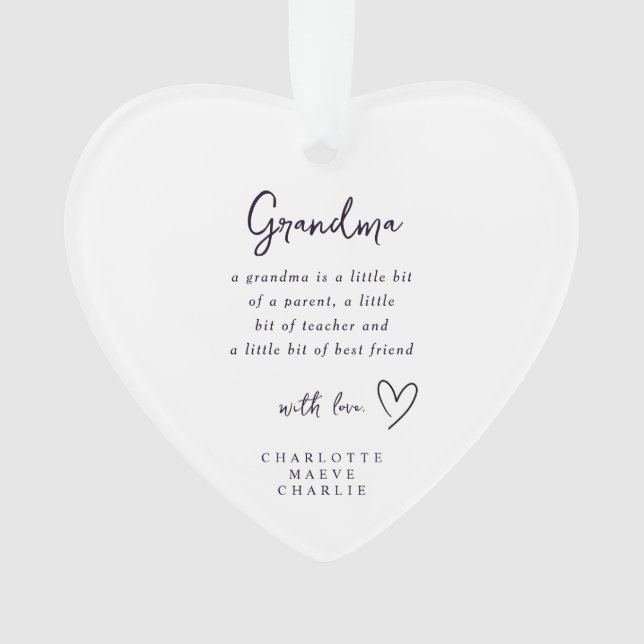 Cadeau de décoration de cœur de grand-mère citatio (devant)