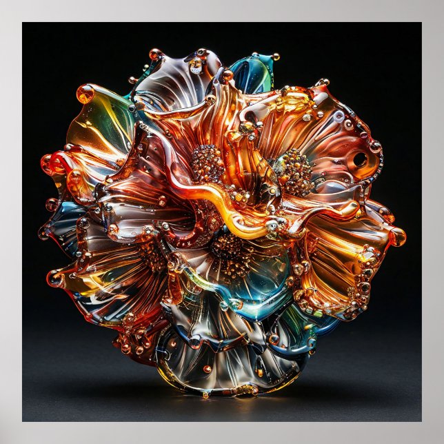 Cadeau de Décoration en Verre Coloré en forme de F (Devant)