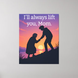 Cadeau de fête des mères Citation Maman Toile Art