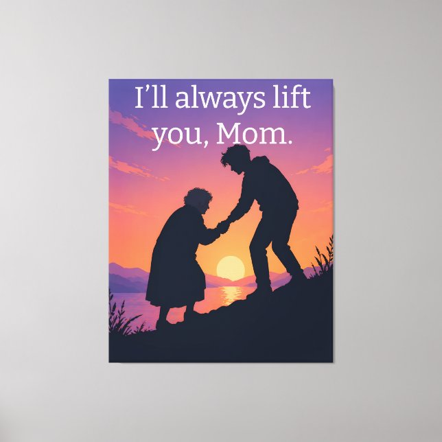 Cadeau de fête des mères Citation Maman Toile Art  (Recto)