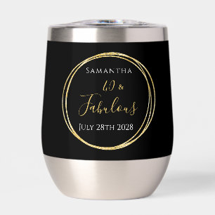 Cadeau de fête personnalisé noir or 40e anniversai