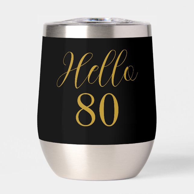 Cadeau de fête pour 80e anniversaire en noir et or (Avant)