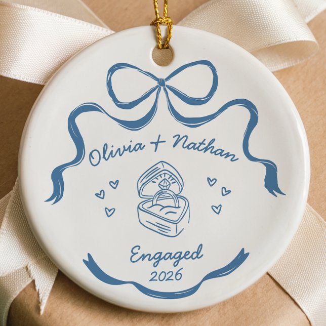 Cadeau de Fiançailles Ornement Engagé (Engaged Ornament Engagement Gift Engagement Ornament Couples Ornament Engagement Announcement Weddin)