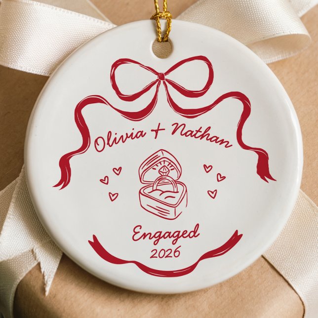 Cadeau de fiançailles Ornement Engagé (Engaged Ornament Engagement Gift Engagement Ornament Couples Ornament Engagement Announcement Weddin)