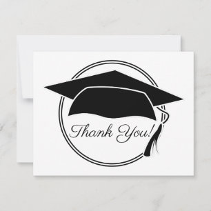 Cadeau de fin d'études Cap noir et blanc Merci