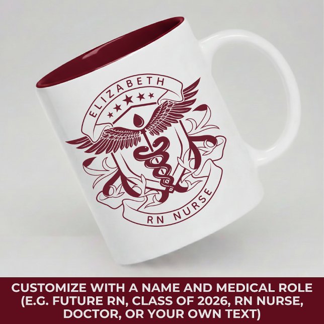 Cadeau de fin d'études en forme de mug pour infirm (Personalized Medical Mug Gift for Future RN, ICU Nurse, ER Nurse, RN Nurse, Doctor, or Class of 2026)