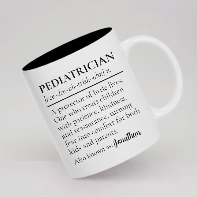 Cadeau de fin d'études Mug Définition de Pédiatre  (Pediatrician Definition Mug Personalized Gift for Medical Professionals)