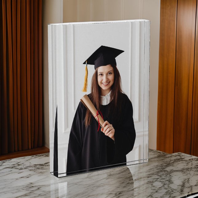 Cadeau de fin d'études sur mesure avec bloc photo  (Custom Photo Block, Custom Acrylic Block for Photo, Photo Frame, Gift for Mother, Gift for Dad,)