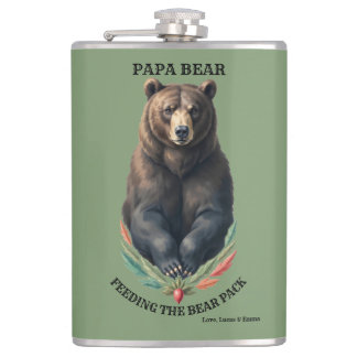 Cadeau de flasque en art populaire 'Papa ours nour