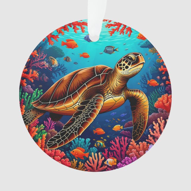 Cadeau de la nature côtière de tortue marine et de (devant)