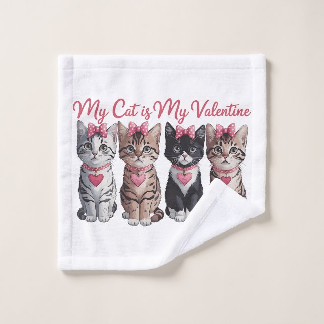 Cadeau de la Saint-Valentin | Mon chat est mon amo (Gant de toilette)