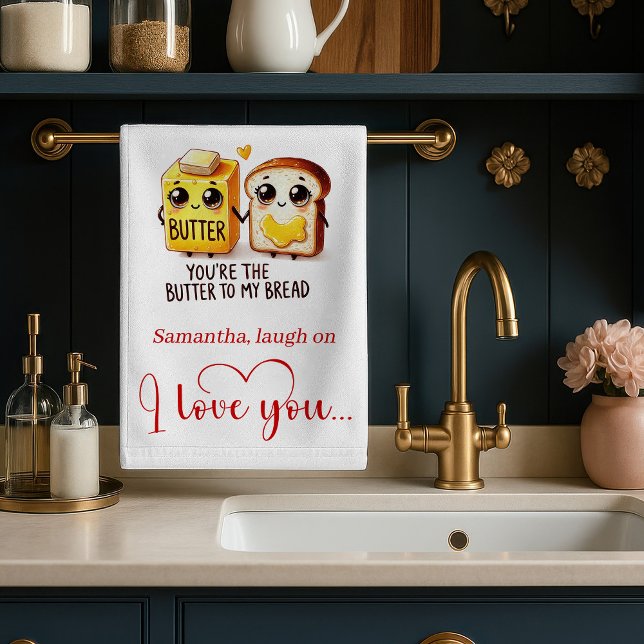 Cadeau de la Saint-Valentin personnalisé Serviette (Personalized Valentine Gift Funny Food Towel)