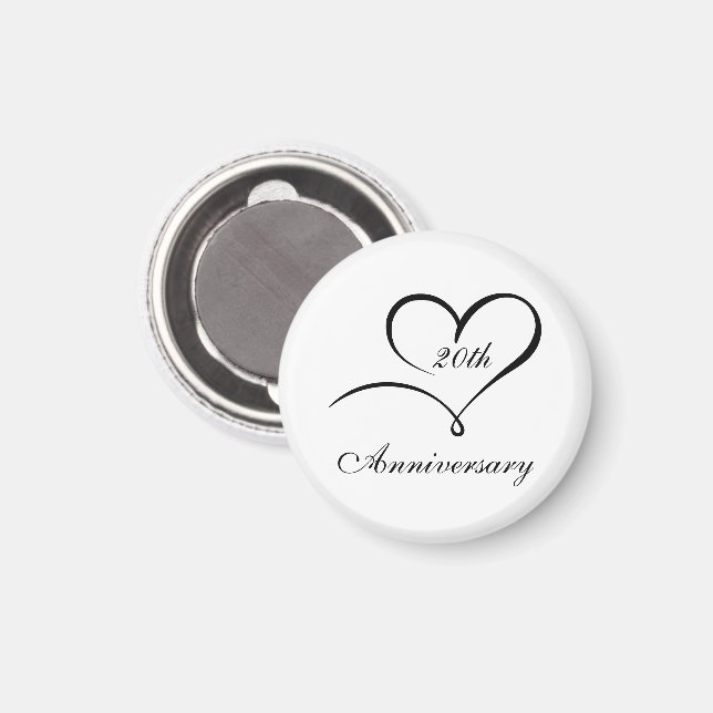 Cadeau de magnet blanc élégant pour anniversaire (Recto/Verso)