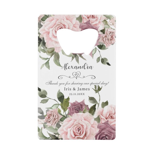 Cadeau de mariage floral rose cannelle blush (Devant)