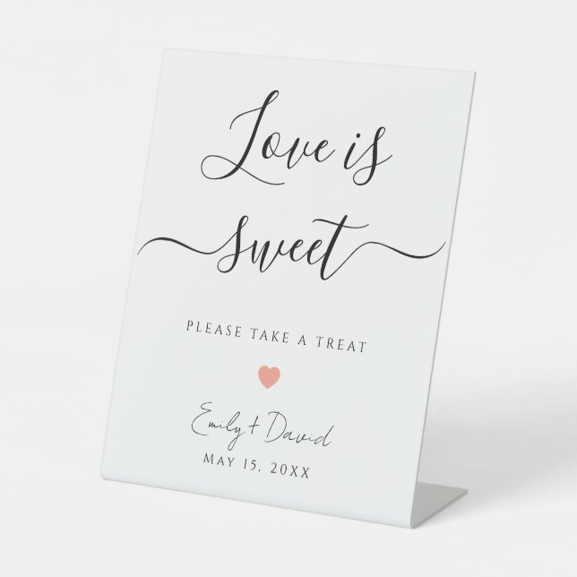 Cadeau de mariage Love is Sweet Présentoir Panneau (Recto)
