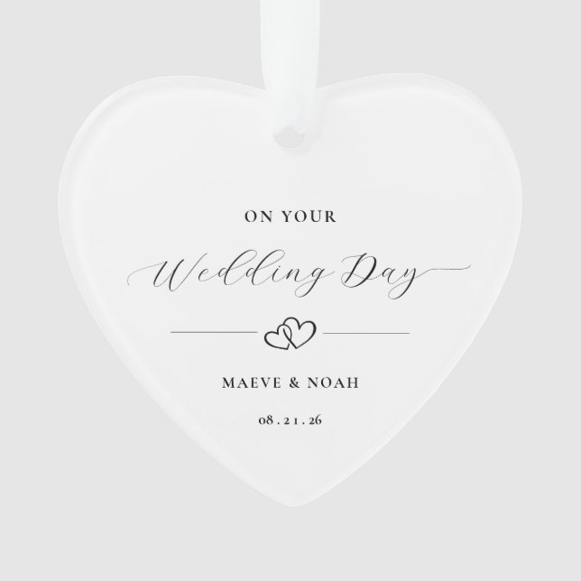 Cadeau de mariage, ornement de souvenir de mariage (devant)