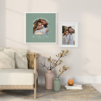 Cadeau de mariage photo d'arche vert sauge décorat