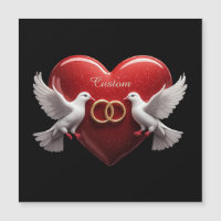Cadeau de mariage romantique Cœur de colombes