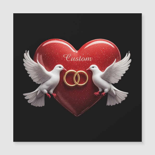 Cadeau de mariage romantique Cœur de colombes (Devant)