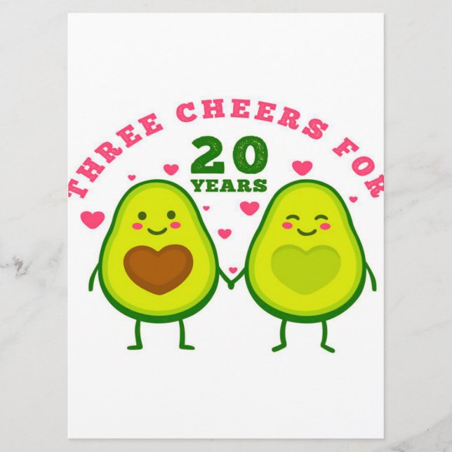 cadeau de menu pour mari pour 20 ans d'anniversair (Devant)