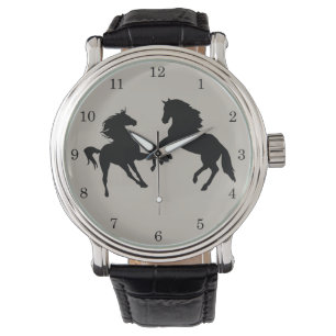 Cadeau de montre de famille de chevaux