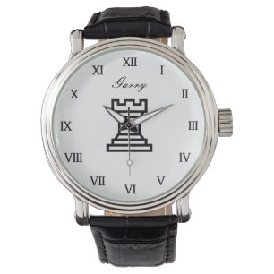 Cadeau de montre d'échecs personnalisé avec le sym