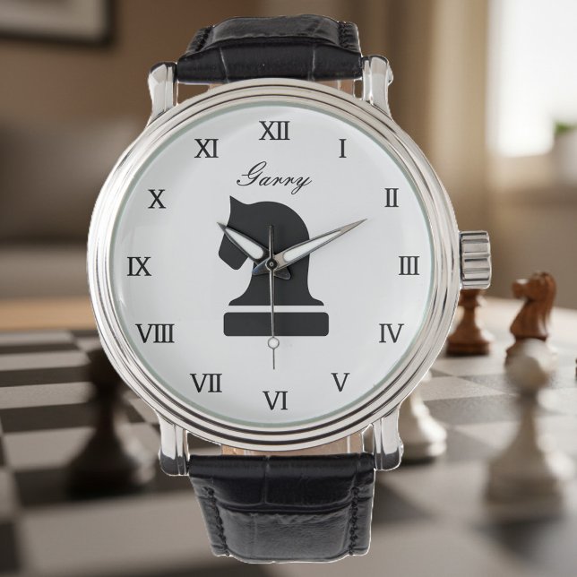 Cadeau de montre d'échecs personnalisé pour adulte (chess watch)