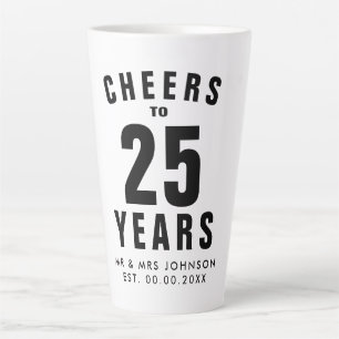 Cadeau de mug à latte pour 25e anniversaire de mar