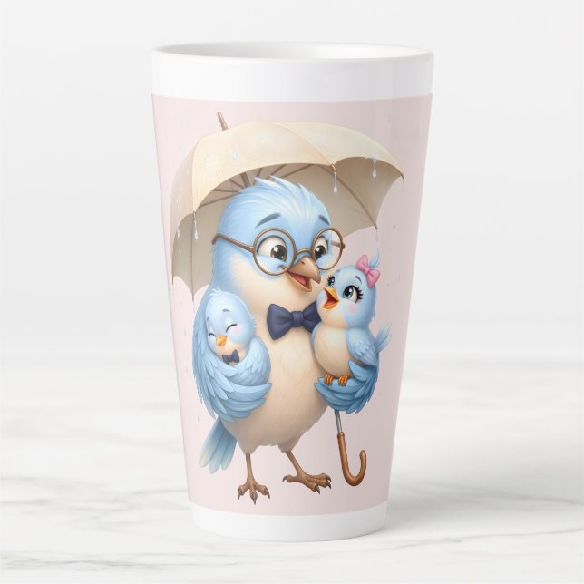 Cadeau de mug à latte pour papa oiseau mignon (Devant)