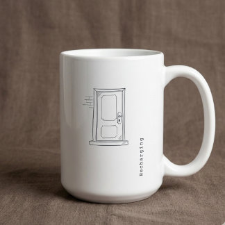 Cadeau de mug à ligne artistique minimaliste pour