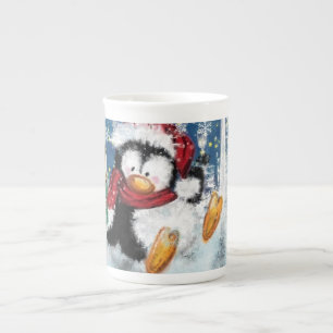 Cadeau de Mug de Noël avec Happy Penguin