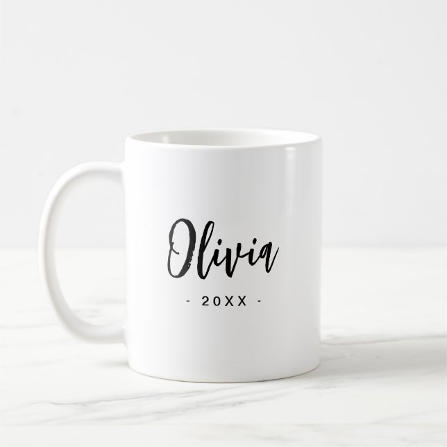 Cadeau de mug moderne demoiselle d'honneur | Noir  (Gauche)
