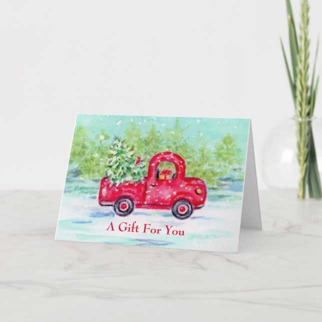 Cadeau de Noël Enfermé Carte de voeux de Camion Ro (Devant)