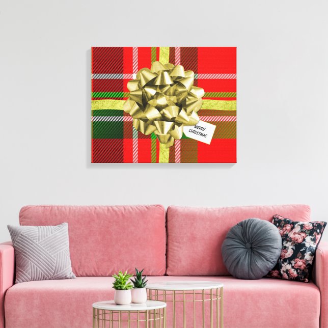 Cadeau de Noël Imprimer Tartan Motif Accueil Déco (Insitu(Salon))